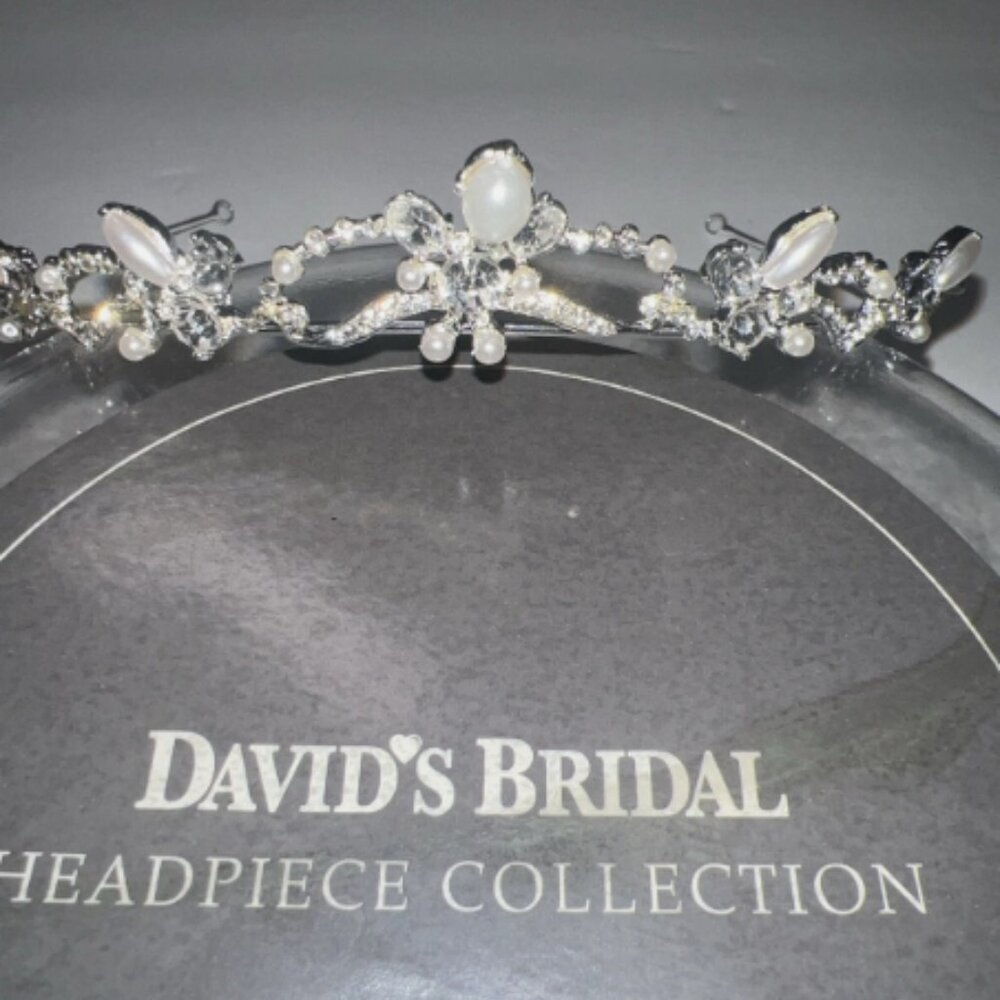 Pearl Swarovski Crystal Bridal Tiara 925 Silver Head Piece